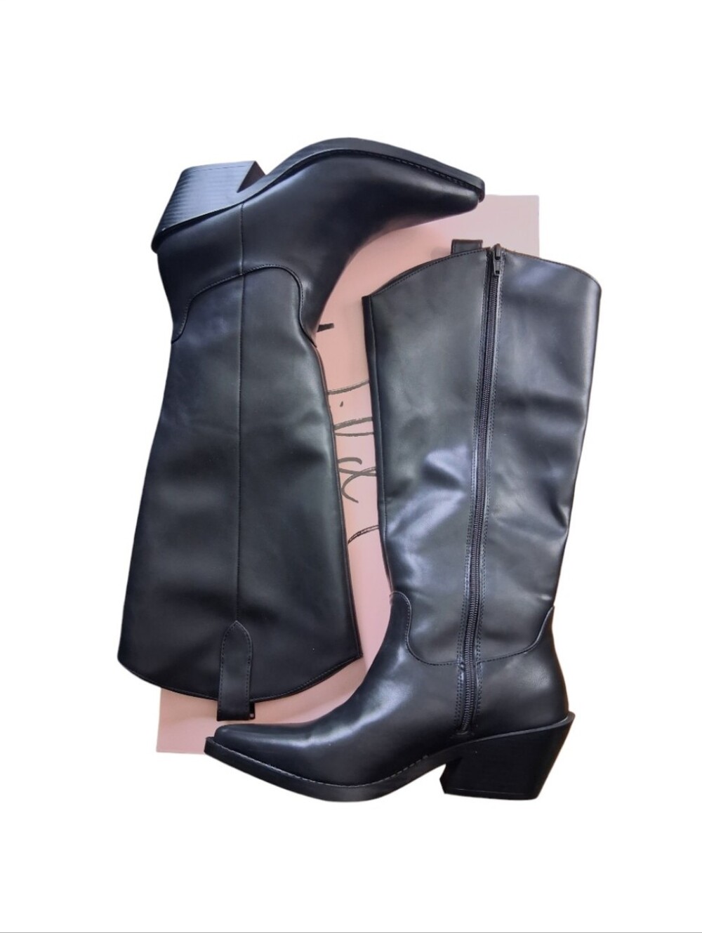 🆕️ Wild Pair Black Western Style Mid-Calf Boots Womens Size 8.5